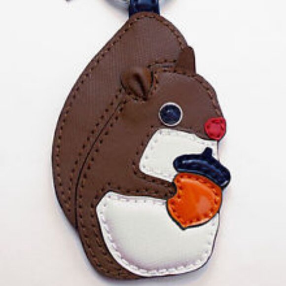 coach Accessories - NWT COACH LEATHER SQUIRREL KEY FOB KEYRING KEYCHAIN 62501